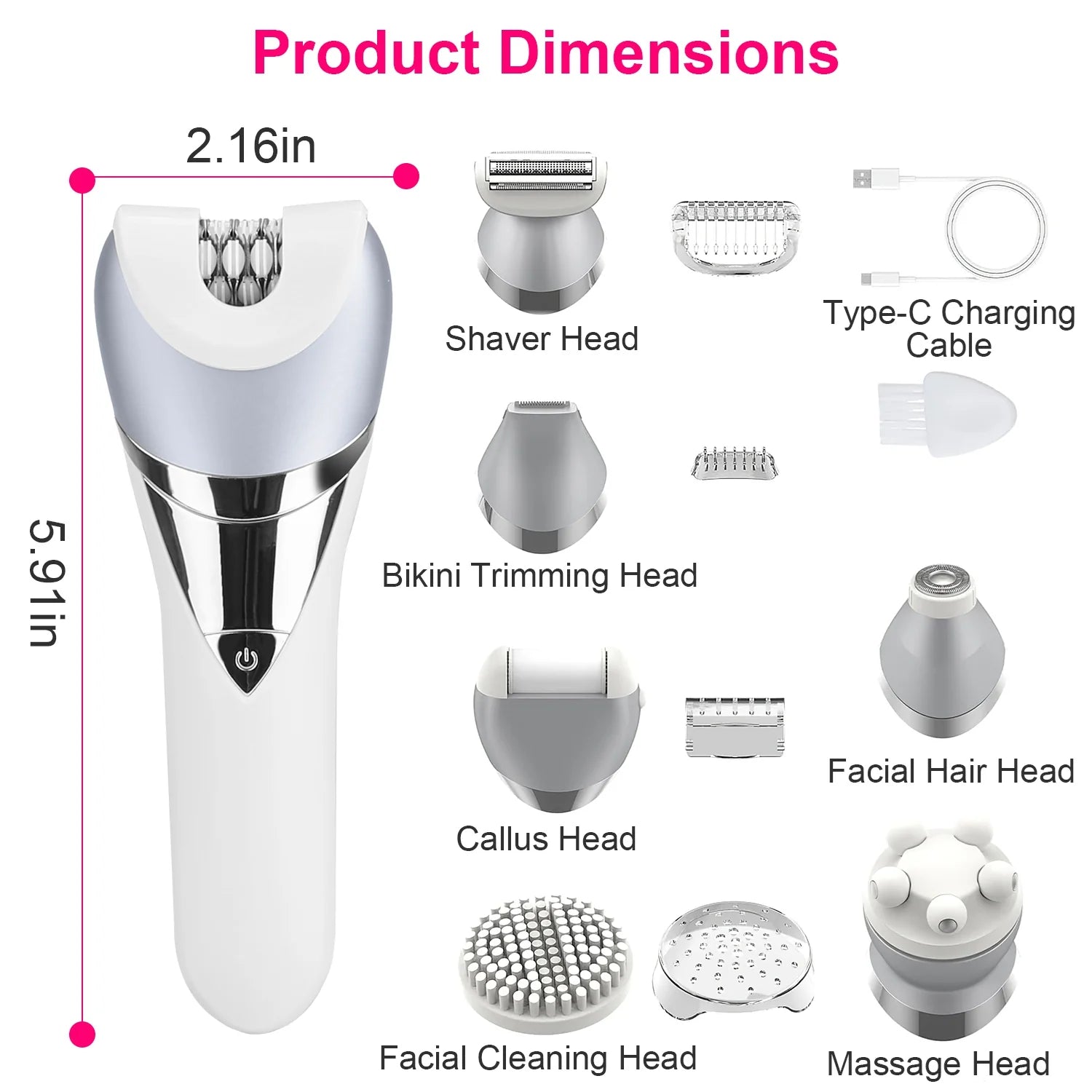 7 in 1 Electric Razor for Women Hair Removal