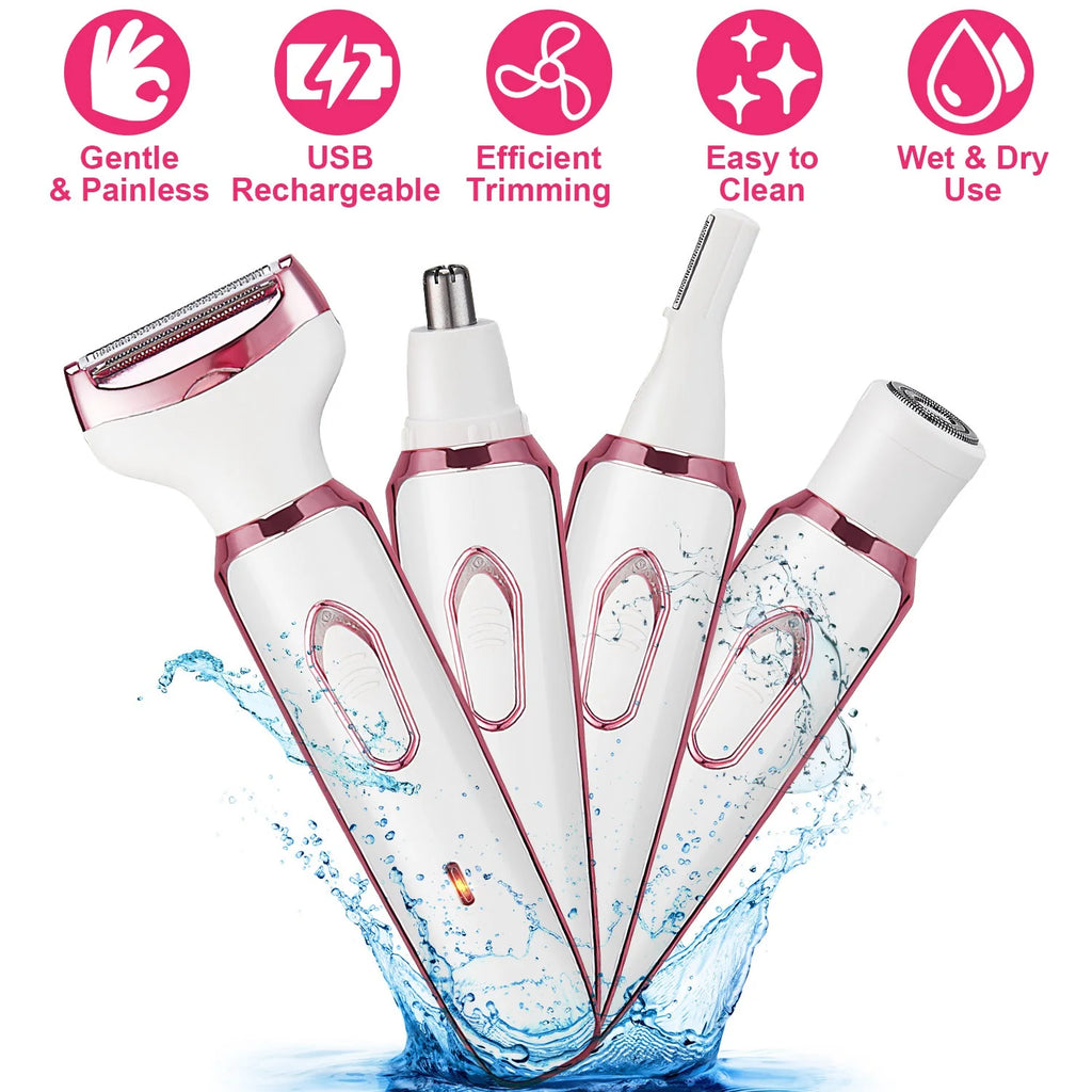 1Pc 4 in 1 Electric Razor & Bikini Shaver for Women