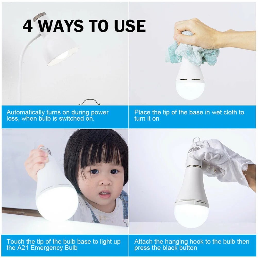R70 LED Fast Charging Built-In Battery Emergency Light Lighting Bulb, Power -12W - Not Shipped on Weekends