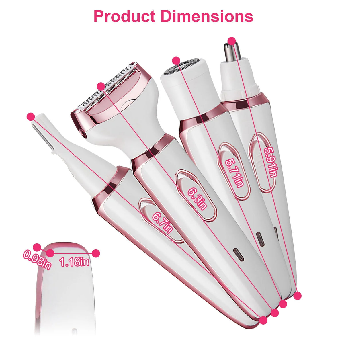 1Pc 4 in 1 Electric Razor & Bikini Shaver for Women