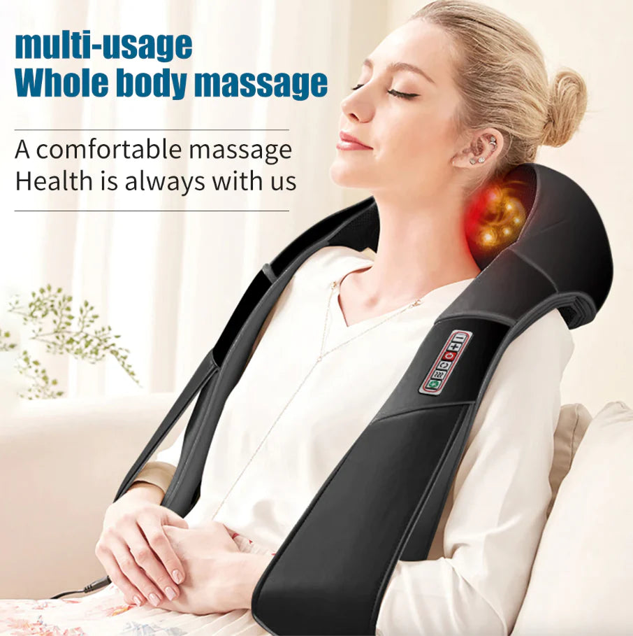 Shiatsu Heated Back Neck and Shoulder 3D Kneading Pillow Massager