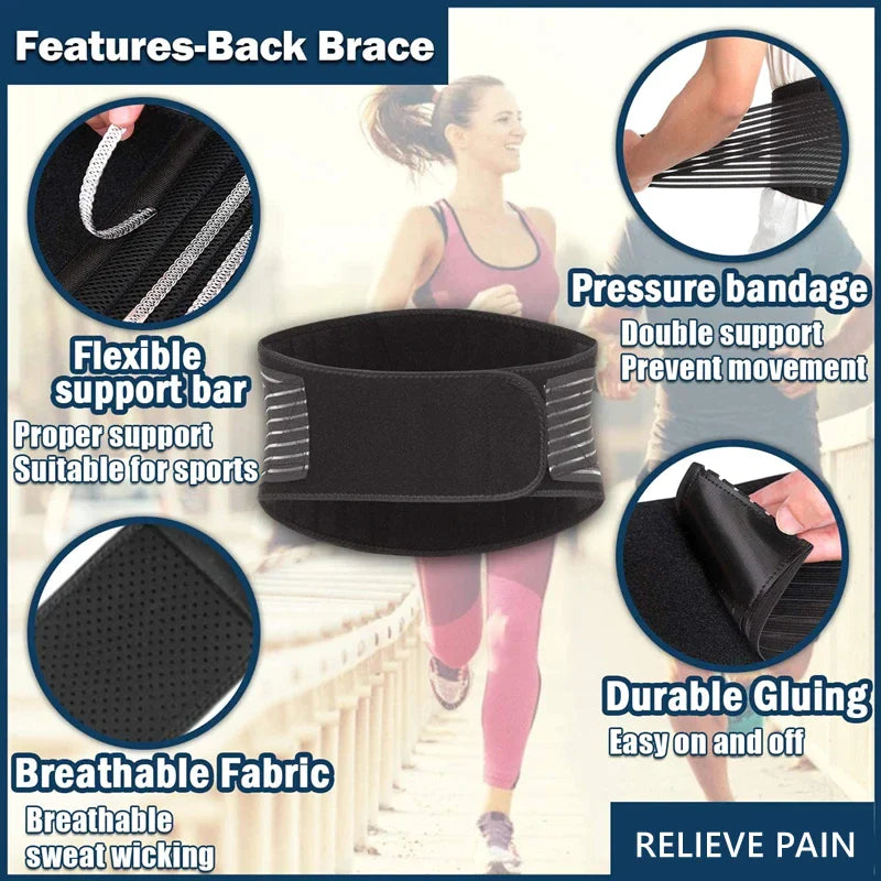 Lower Back Support Brace Double Pull Waist Belt Men Women