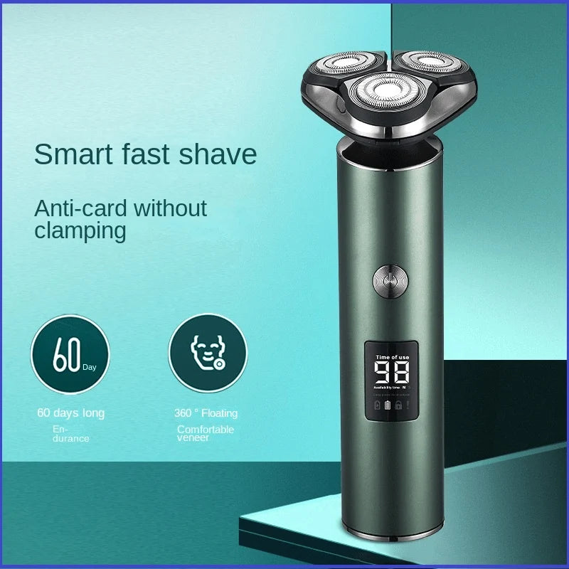 Men's Washable Travel Electric Shaver Triple Head Razor