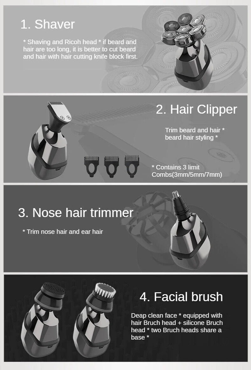 7D Cordless 5-in-1 Shaver Hair Trimmer