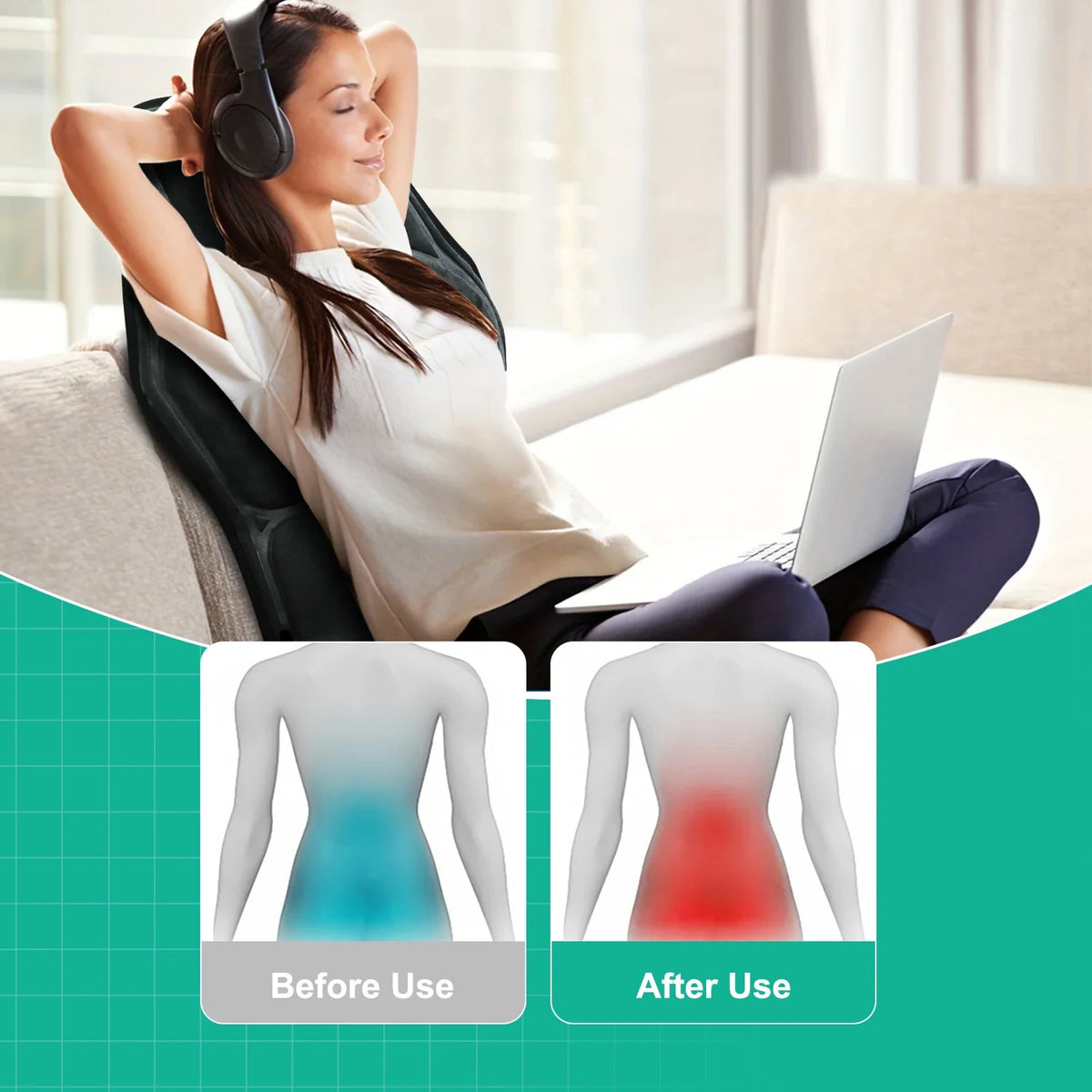 Heated Back Massager Seat Cushion