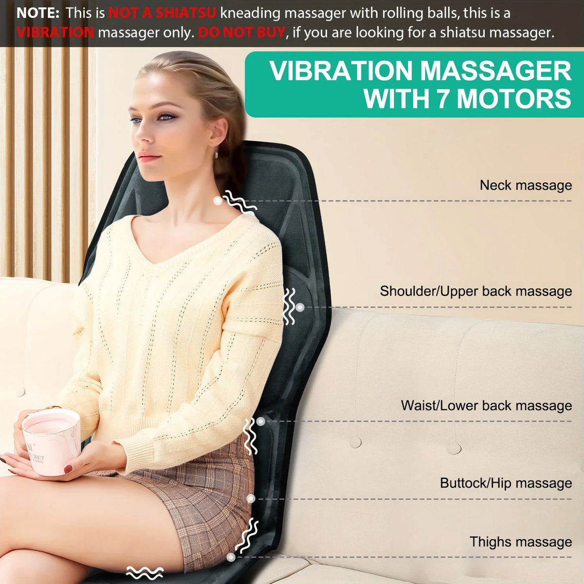 Heated Back Massager Seat Cushion
