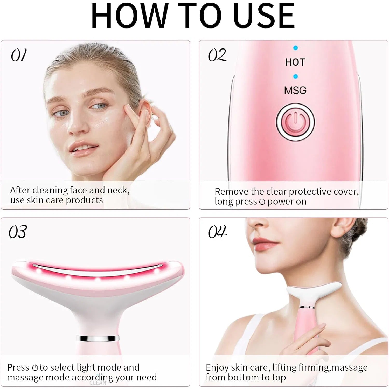 Neck & Face Massager Skin Care Tool 3-In-1