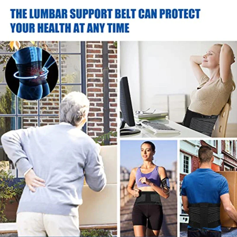 Lower Back Support Brace Double Pull Waist Belt Men Women