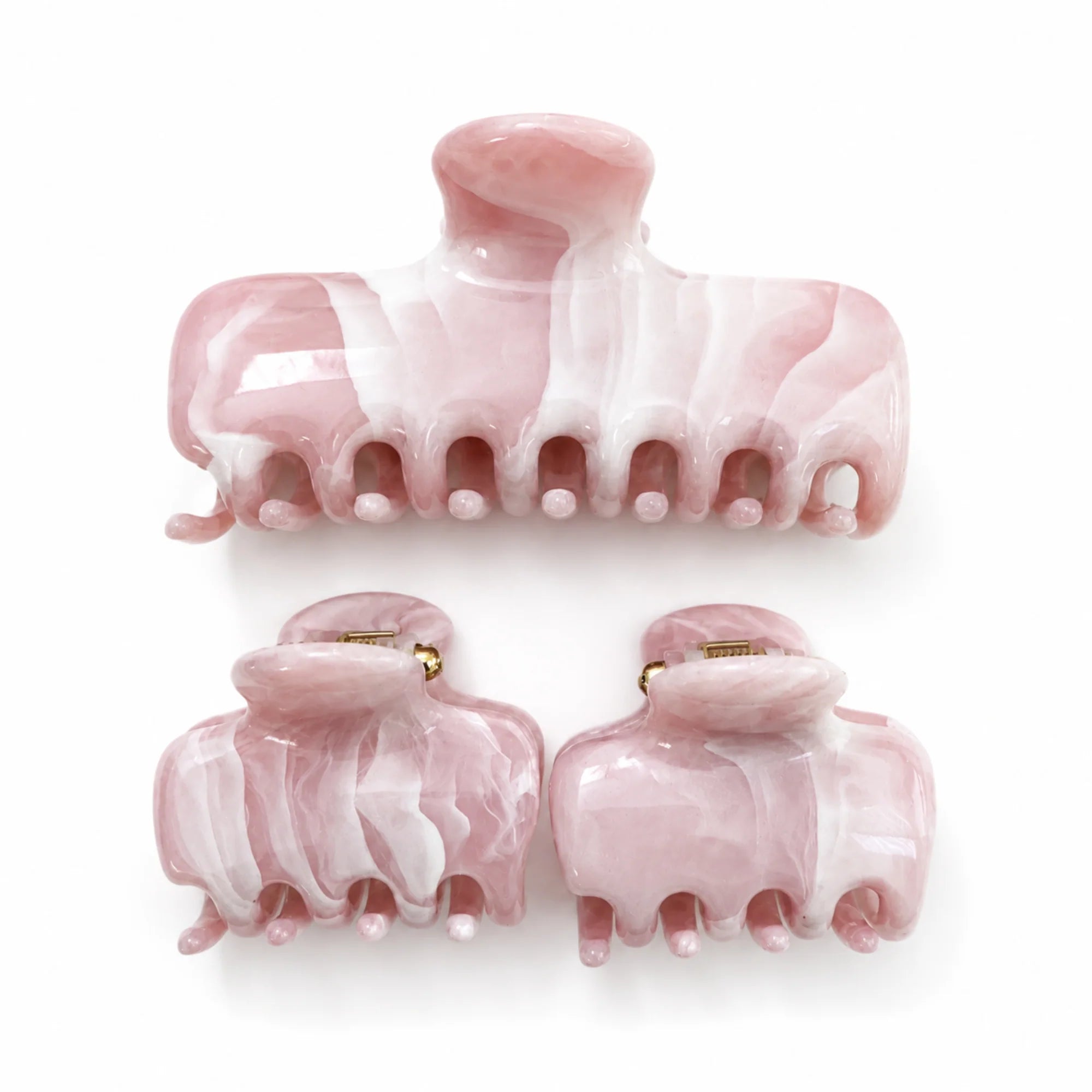 Marble Hair Claw Clip Set – 3 Piece