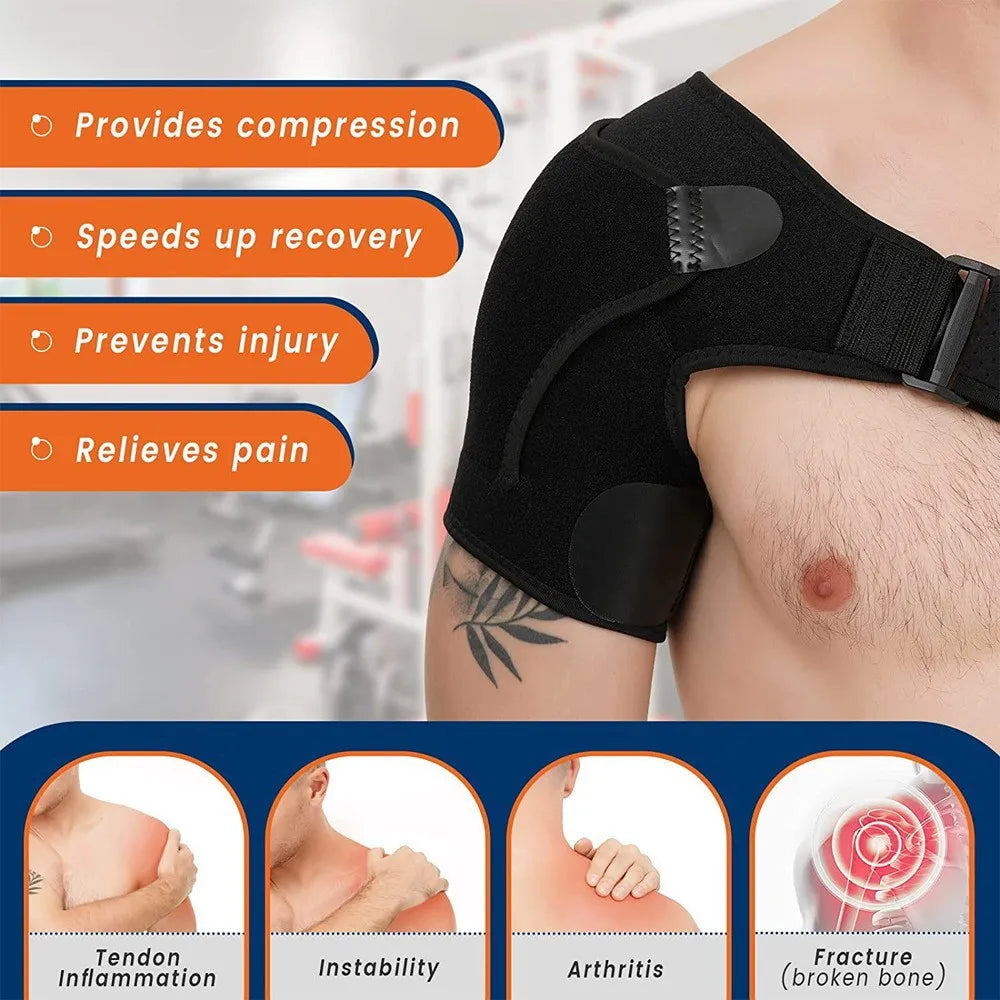 Adjustable Shoulder Brace for Men and Women for Torn Rotator Cuff, Arm Sling Shoulder Immobilizer Compression Sleeve