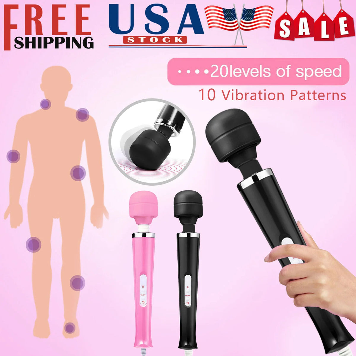 20 Speed Handheld Massager
