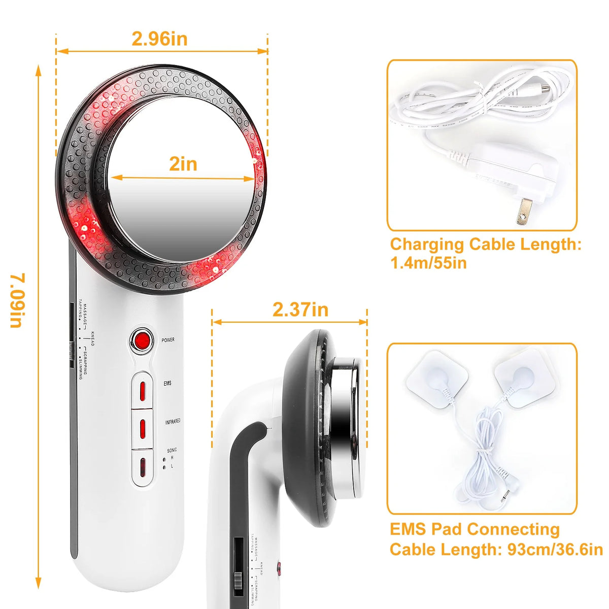 Ultrasonic Body Shaping Machine 3 in 1 Multifunctional EMS Infrared Massager