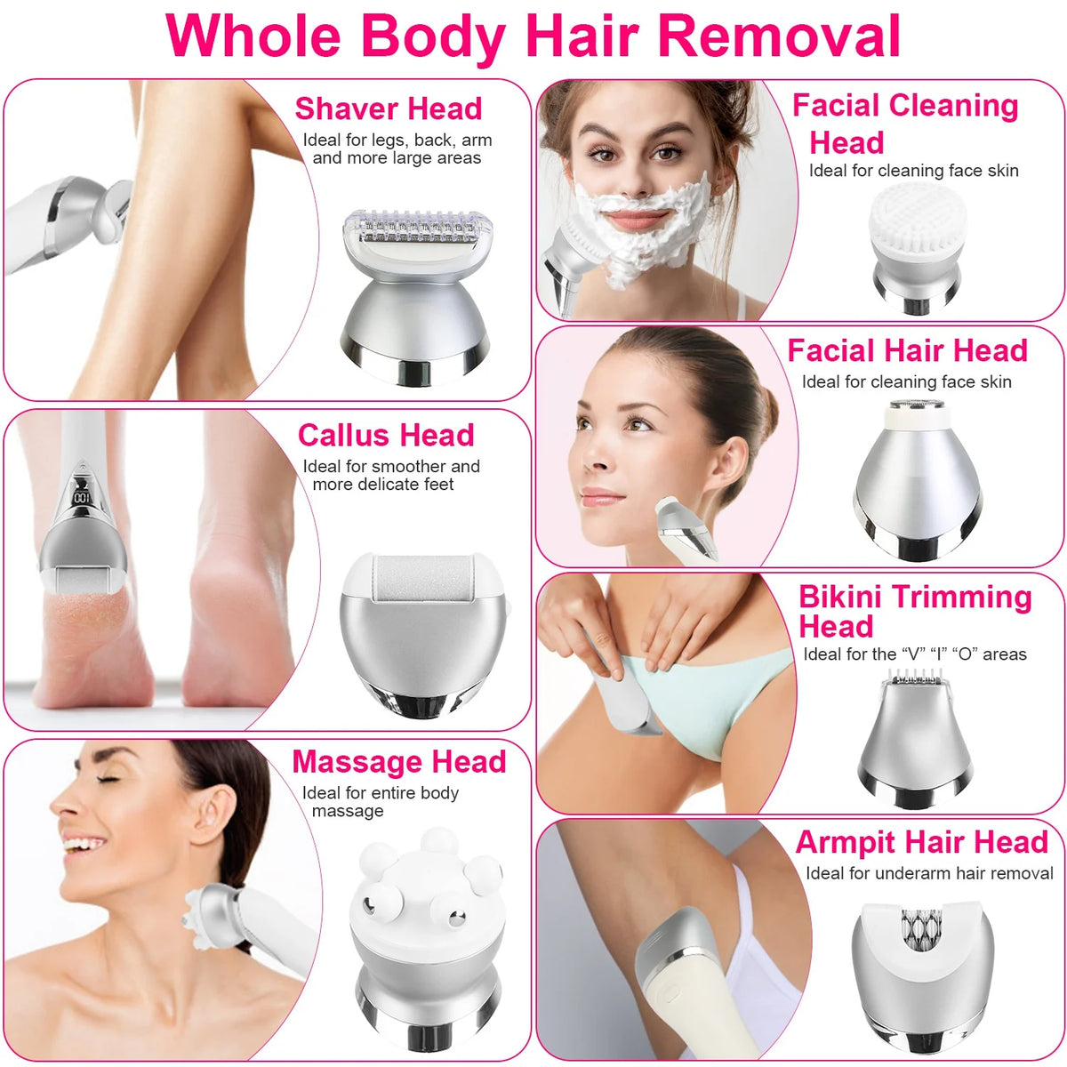 7 in 1 Electric Razor for Women Hair Removal