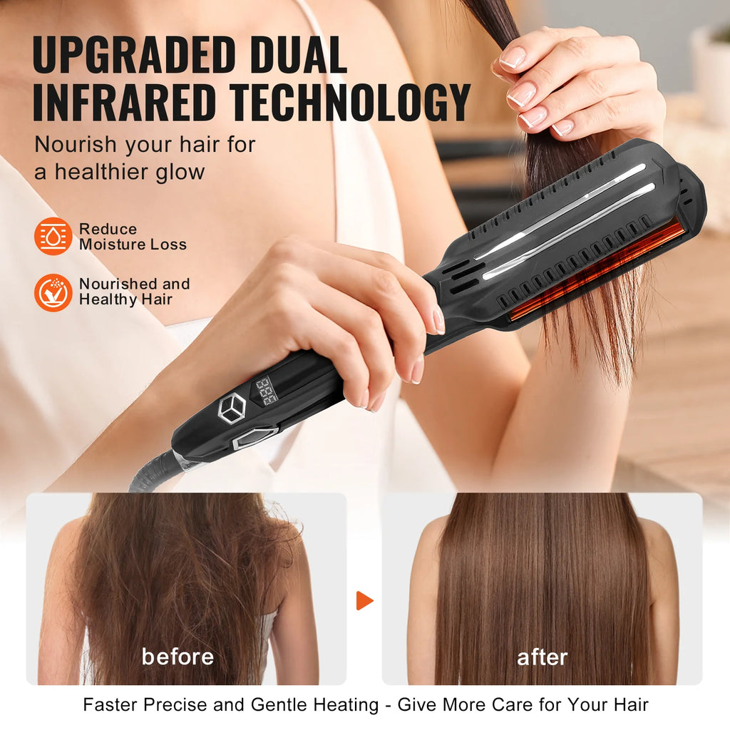 Dual Infrared Hair Straightener, Titanium Flat Iron