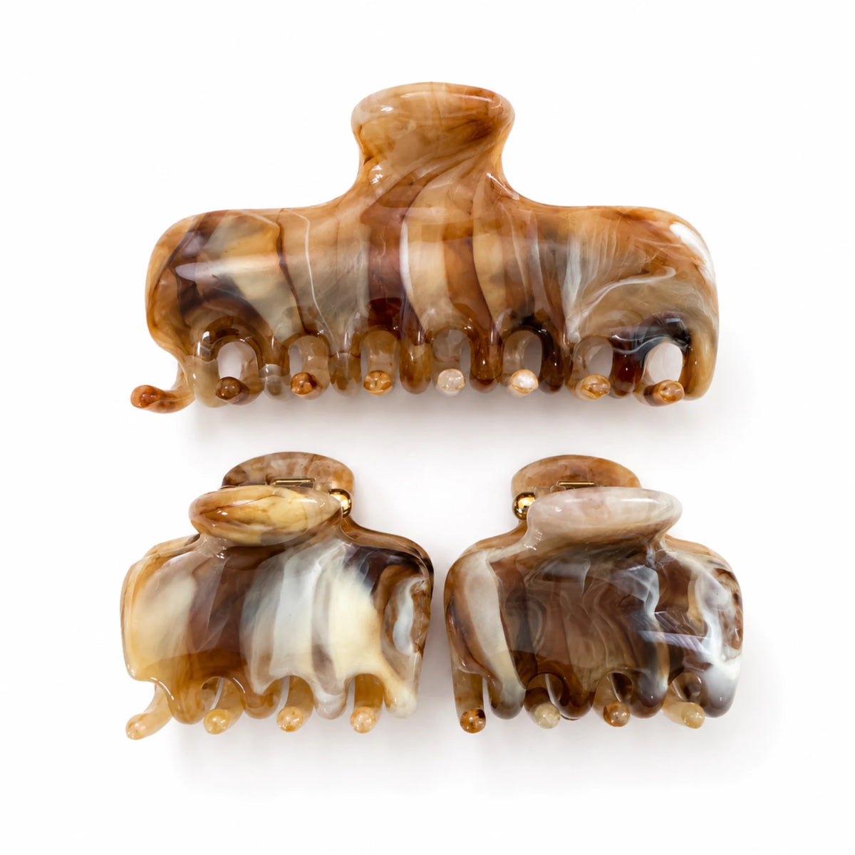 Marble Hair Claw Clip Set – 3 Piece
