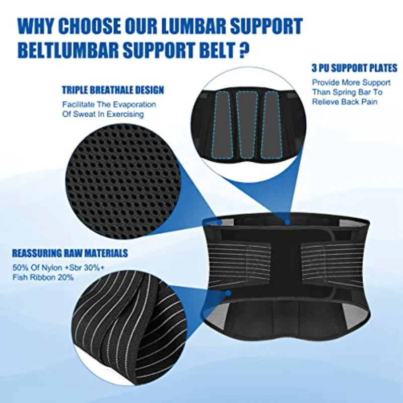 Lower Back Support Brace Double Pull Waist Belt Men Women