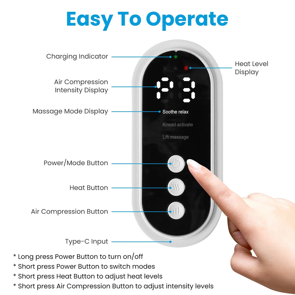 1PCS Cordless Leg Air Compression Massager with Heat