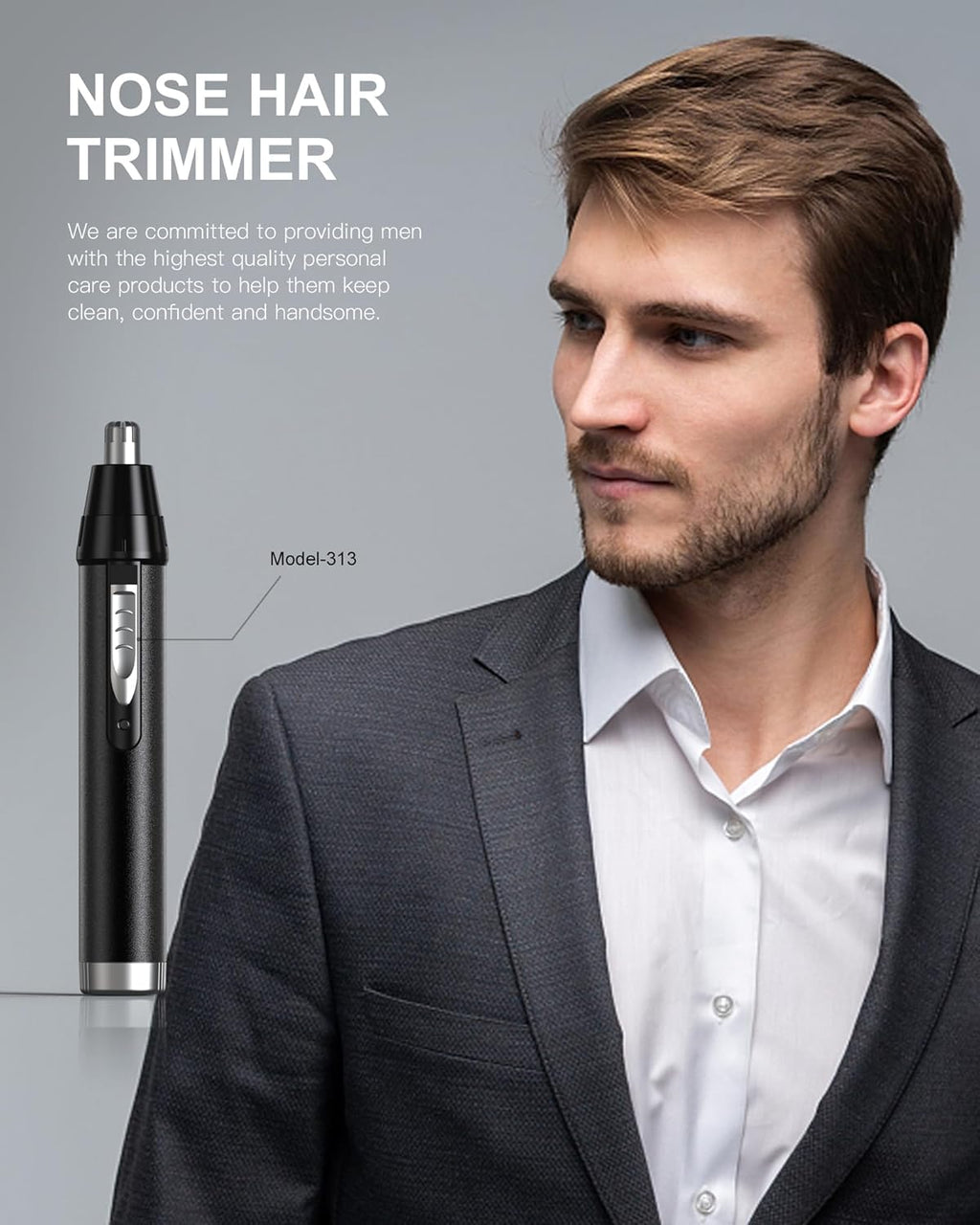 Nose Hair Trimmers for Men ，Nose Hair Trimmer Rechargeable -2023 Professional Painless Nose Clipper Ear & Facial Hair Trimmer-Ipx7 Waterproof Dual Edge Blades for Easy Cleansing