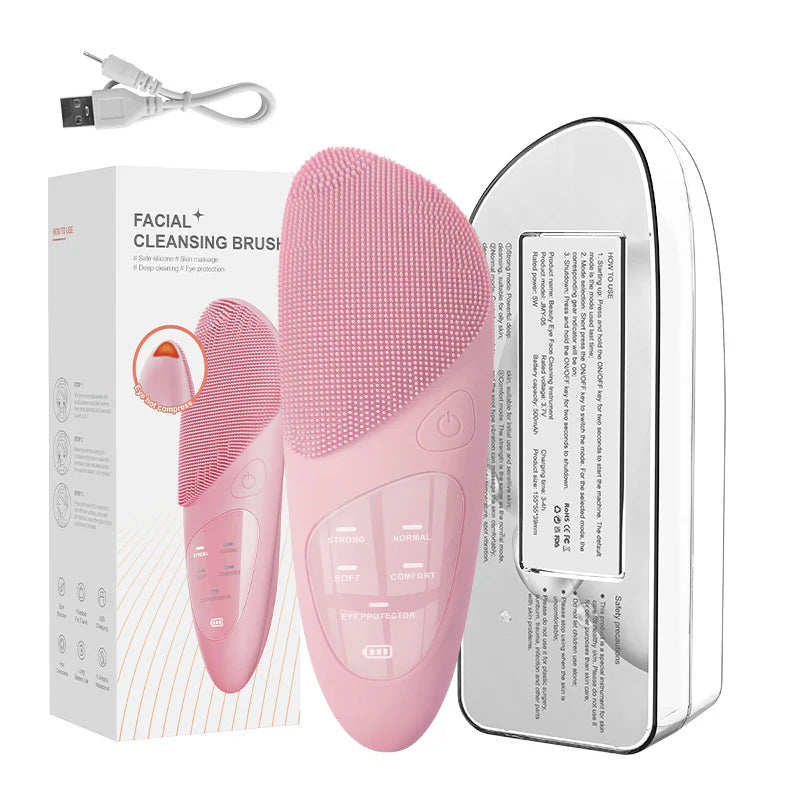 Wireless Electric Ultrasonic Silicone Facial Cleanser