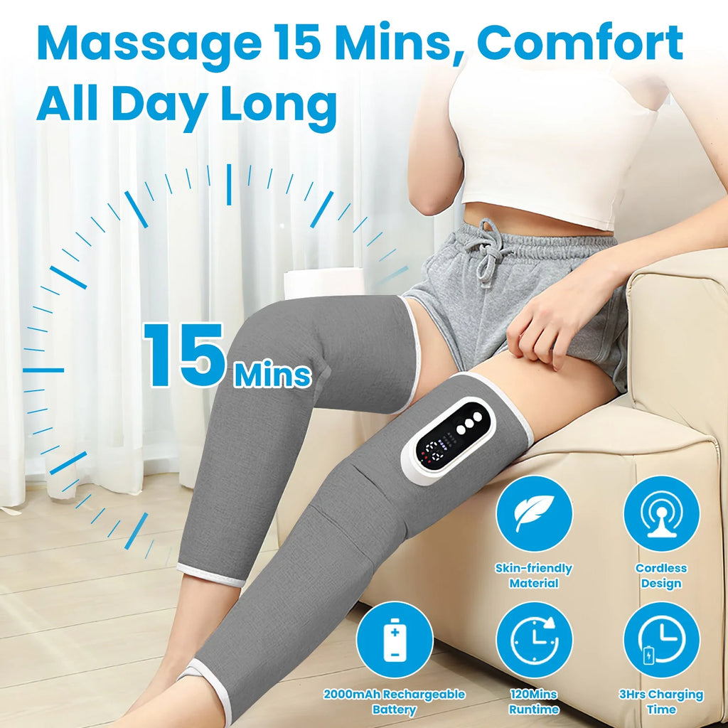 1PCS Cordless Leg Air Compression Massager with Heat