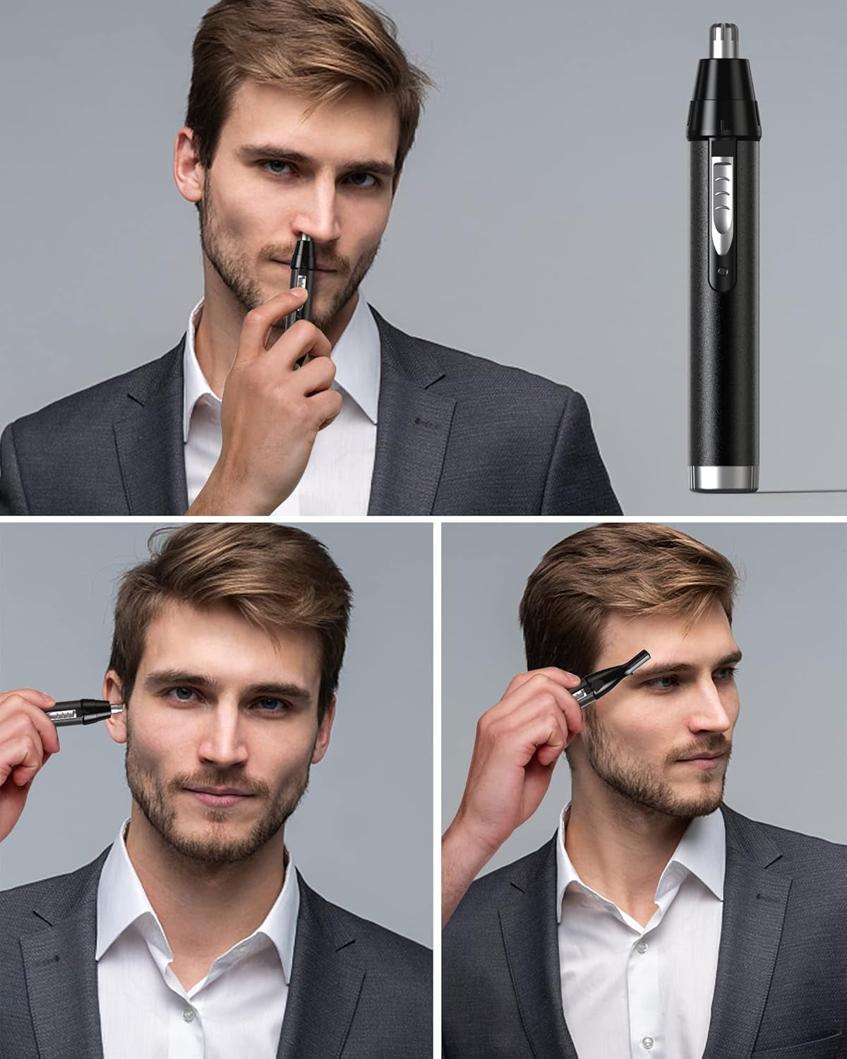 Nose Hair Trimmers for Men ，Nose Hair Trimmer Rechargeable -2023 Professional Painless Nose Clipper Ear & Facial Hair Trimmer-Ipx7 Waterproof Dual Edge Blades for Easy Cleansing