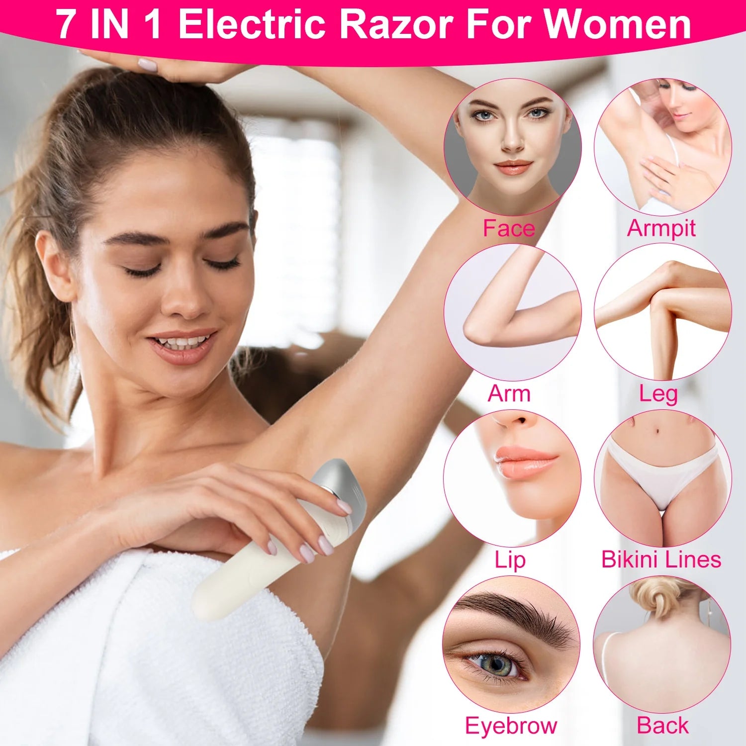 7 in 1 Electric Razor for Women Hair Removal