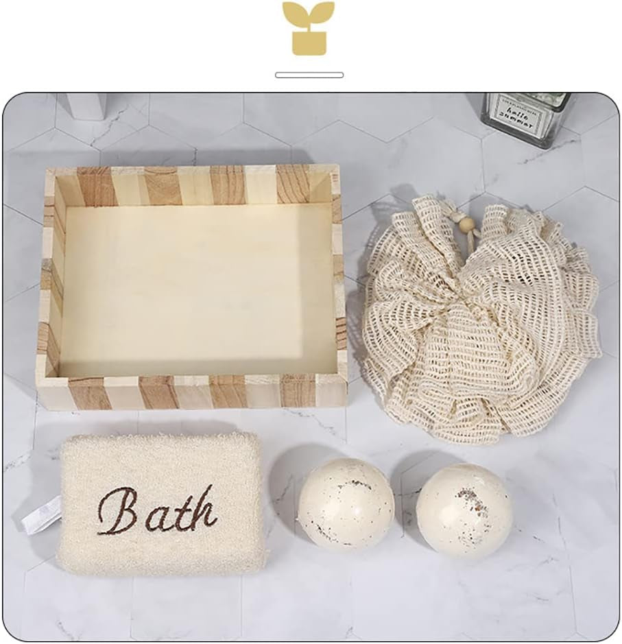 Bathing Set Wash Body Massage Tool Bath Sponge Feet Scrubber Bath Brush Exfoliating Body Care Skin Shower Brush Wet and Dry Brushing for Heart-Shaped Gift Box Bath Set,5Pcs Type 3