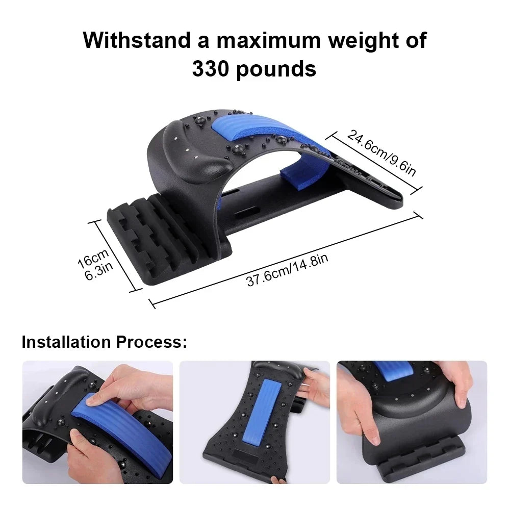 Back Stretcher for Back Pain Relief, Adjustable Lumbar Traction Device