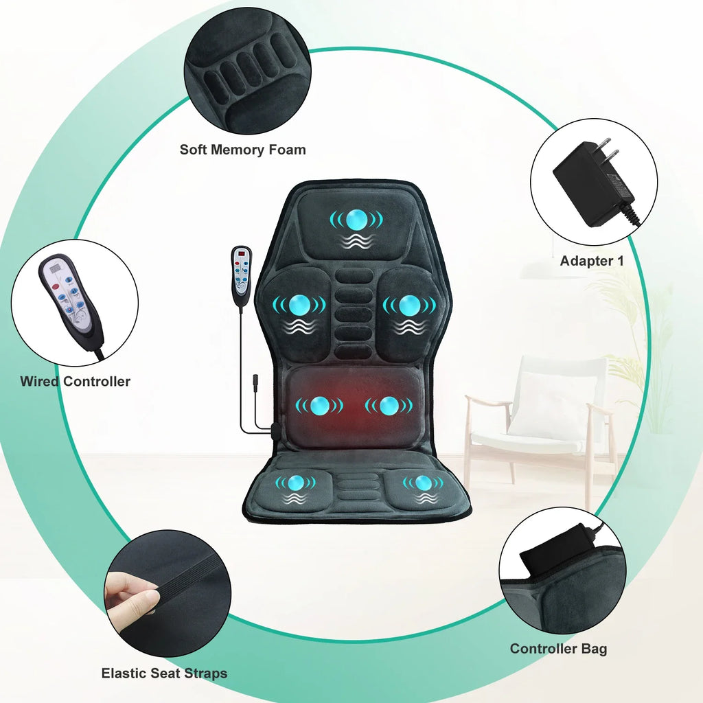 Heated Back Massager Seat Cushion