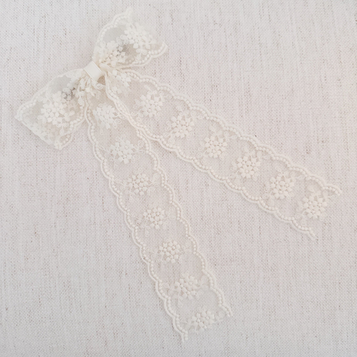 French Lace Sheer Bow Hair Clip