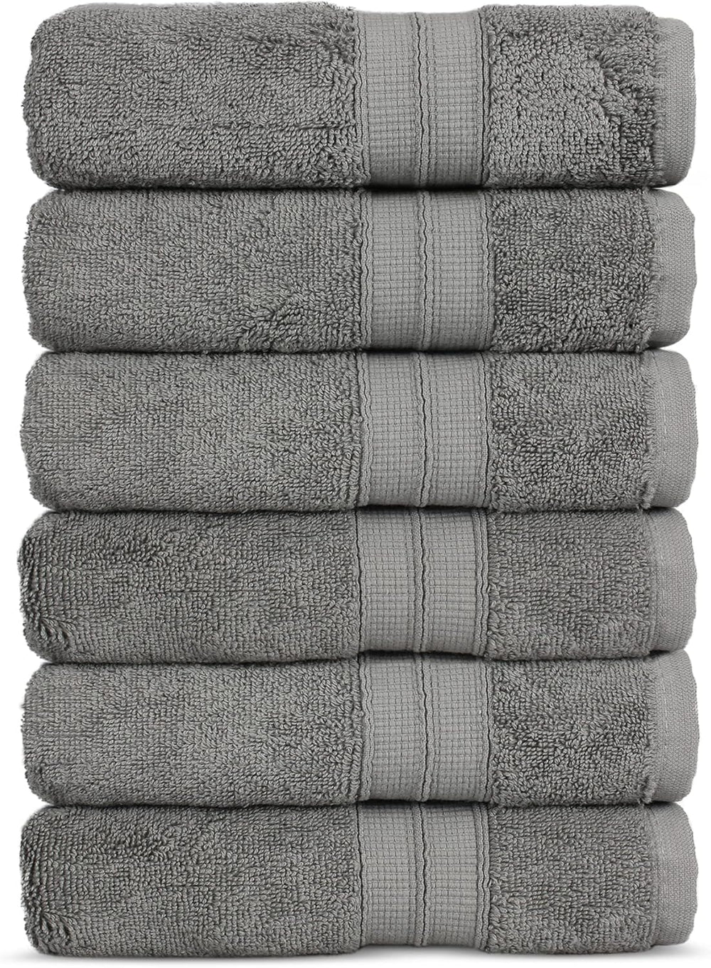 Soft & Absorbent Premium Cotton Turkish Towels (Gray, 6-Piece Hand Towels)