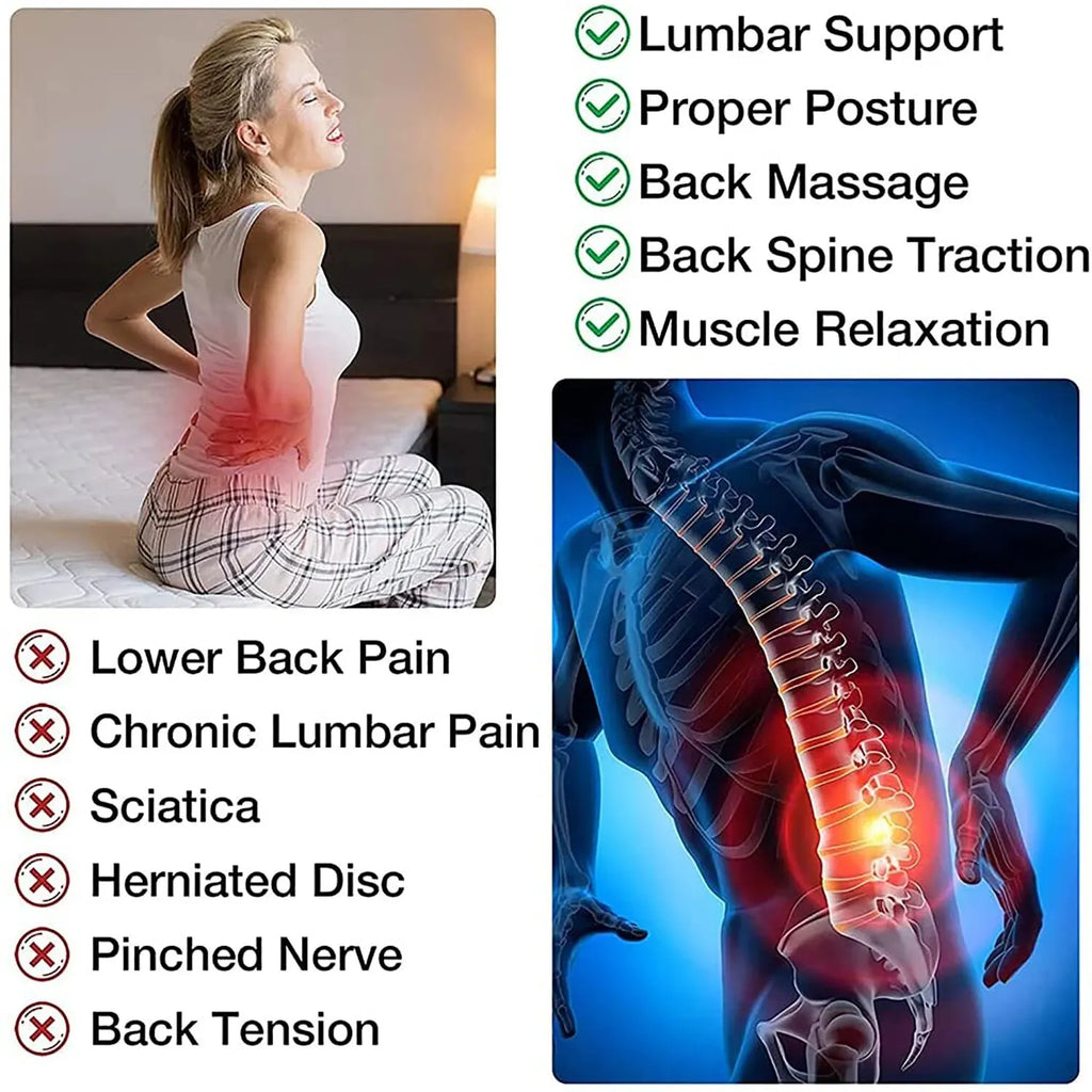 Back Stretcher for Back Pain Relief, Adjustable Lumbar Traction Device