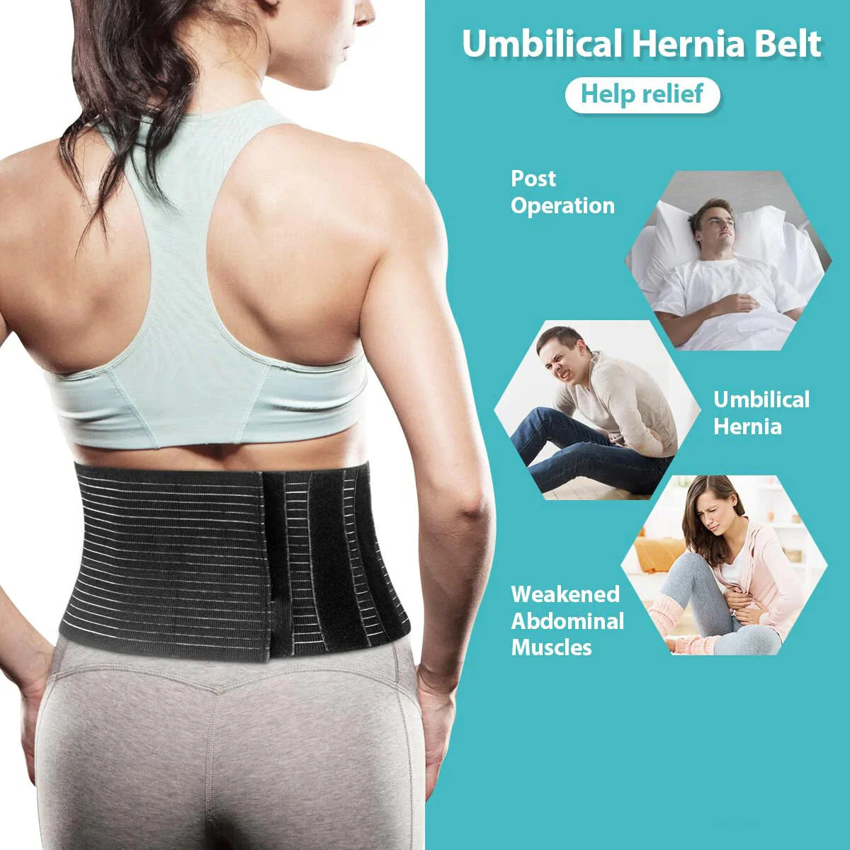 Umbilical Hernia Belt for Men and Women Abdominal Support