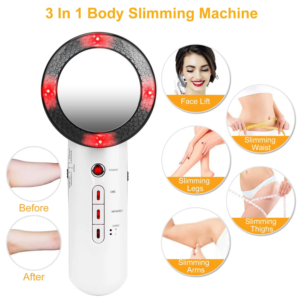 Ultrasonic Body Shaping Machine 3 in 1 Multifunctional EMS Infrared Massager