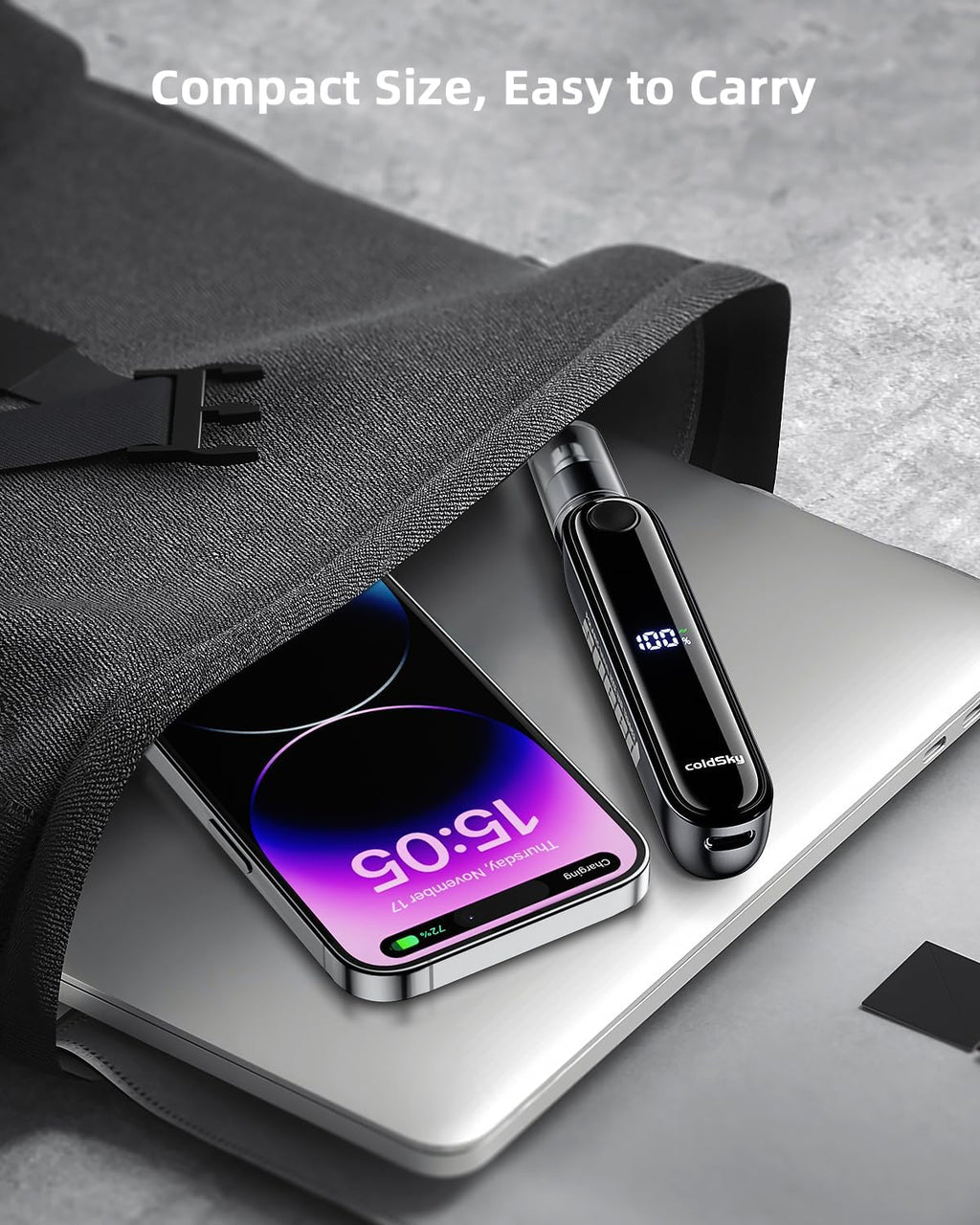 Rechargeable Ear and Nose Hair Trimmer for Men Women, Professional Eyebrow Trimmer with Digital Display, 9000 RPM Powerful Motor and Dual-Edge Blades for Smoother Cutting, 2 Blades, Grey