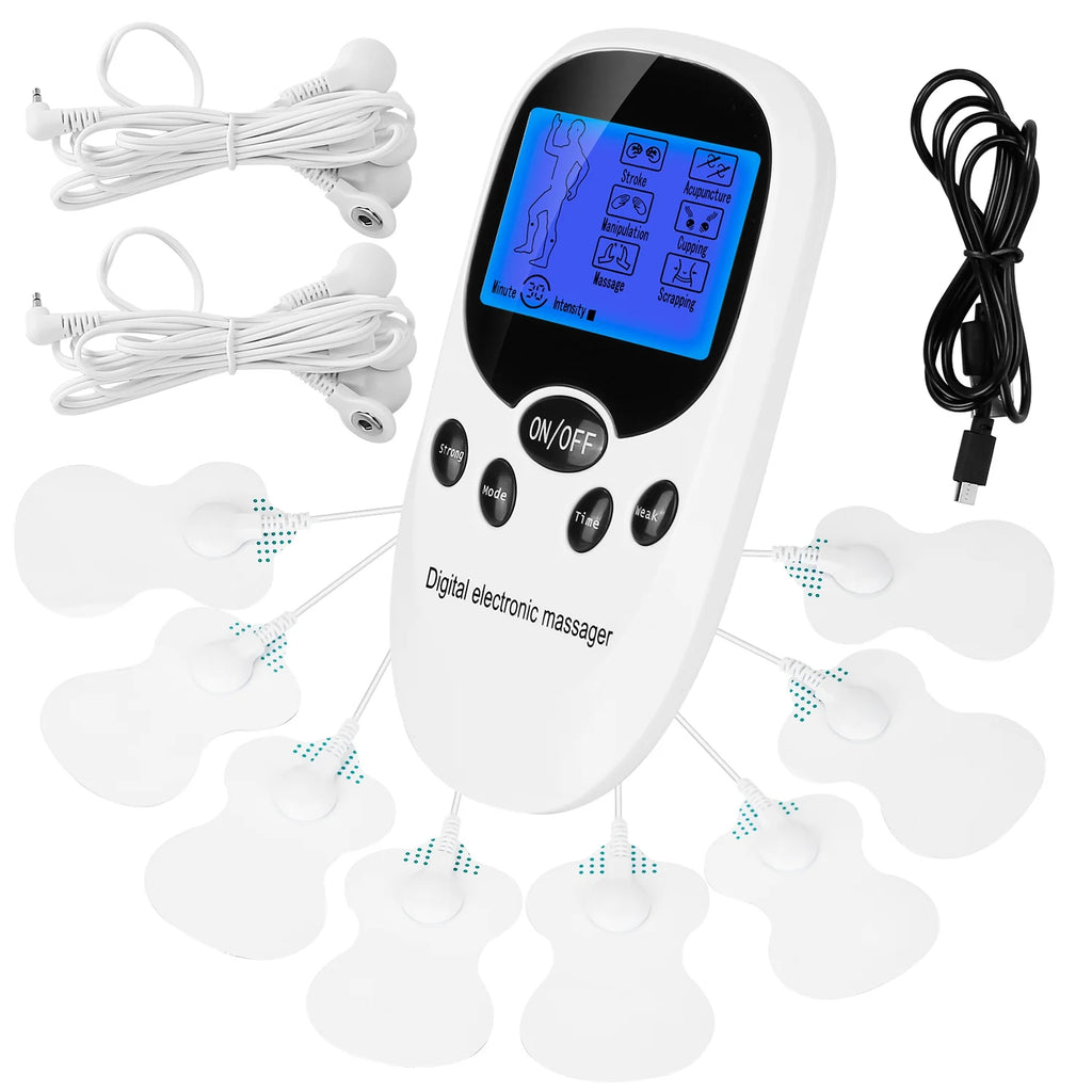 Electric Muscle Stimulator with 8 Electrode Pads