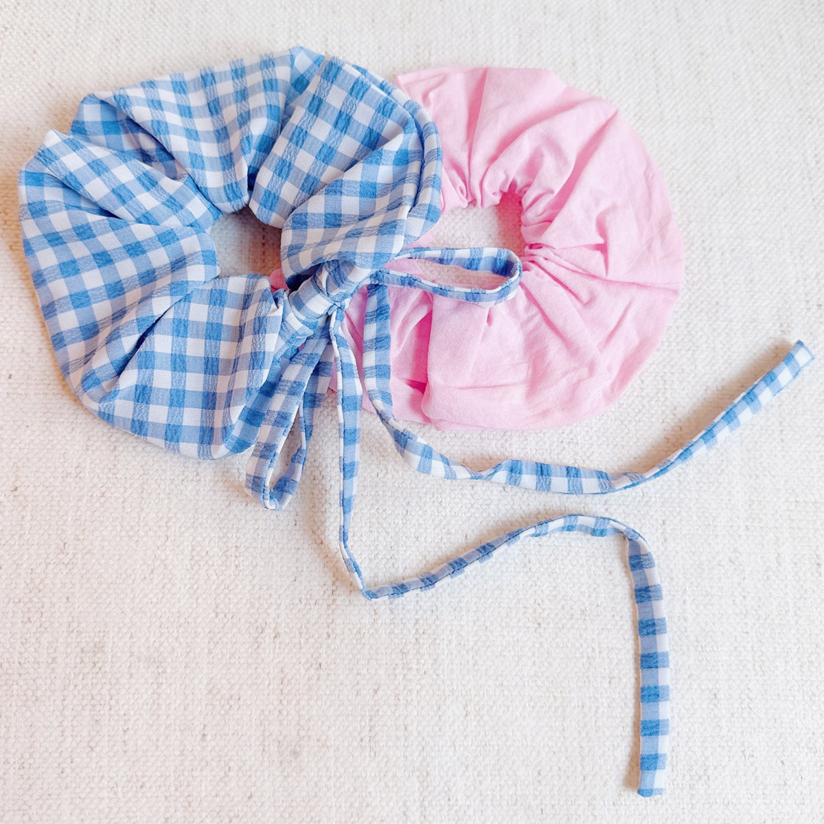 Checkered Perfect Duo Tailed Hair Scrunches Set of 2