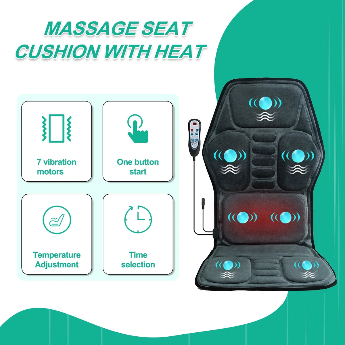 Heated Back Massager Seat Cushion