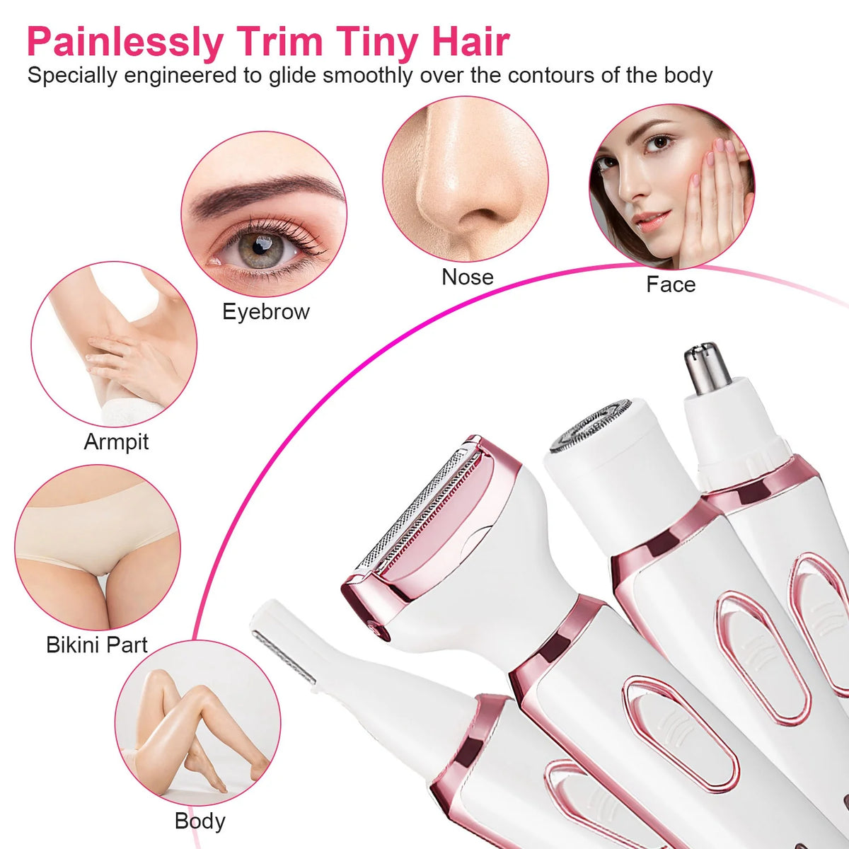 1Pc 4 in 1 Electric Razor & Bikini Shaver for Women