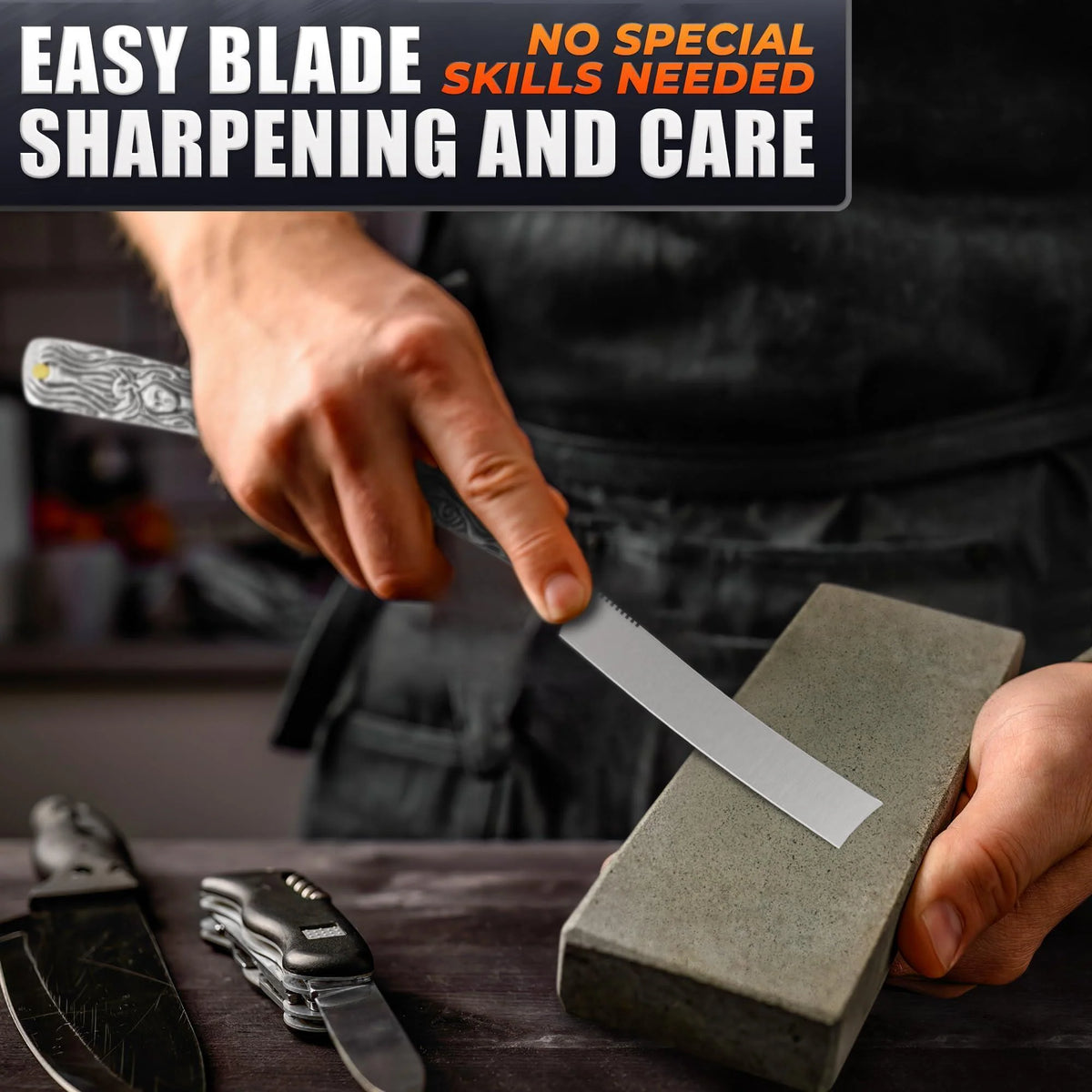 Straight Razor Carbon Steel Blade 11.4 in Secure Grip for Shaving