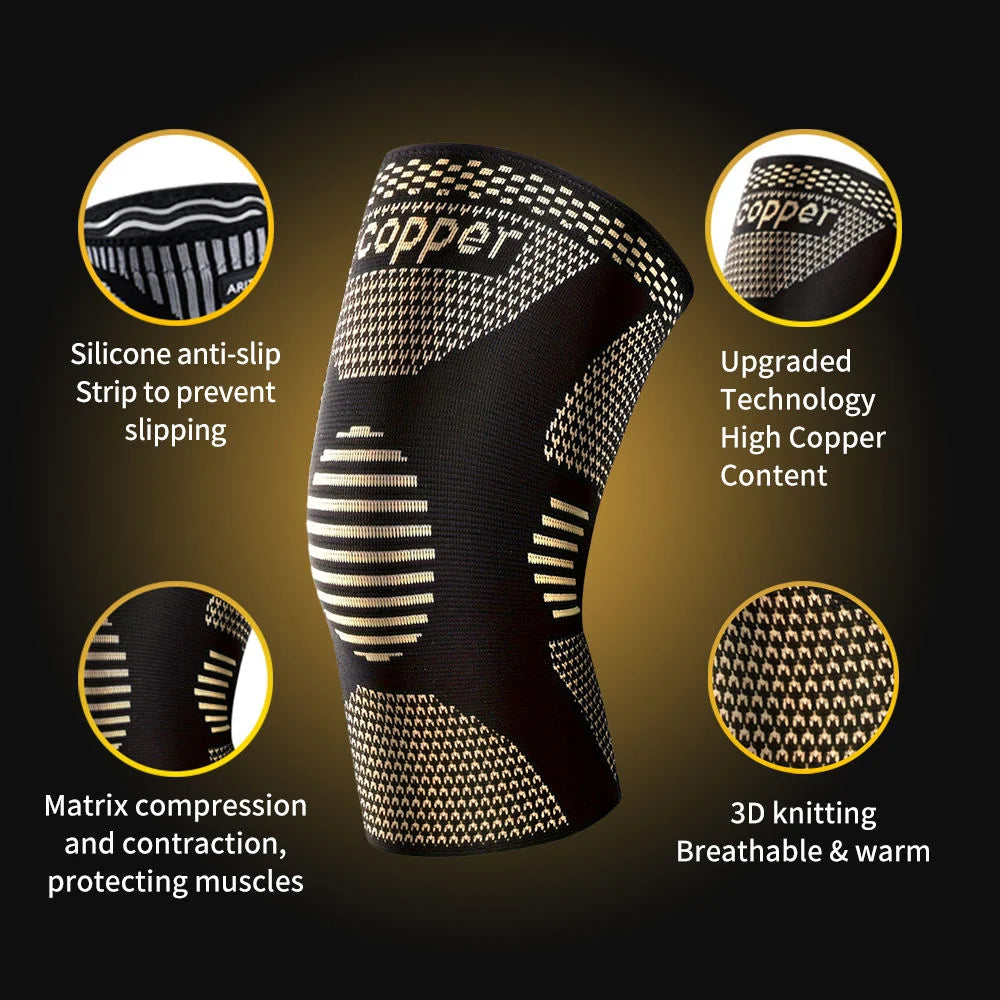1 Pair Copper Knee Pads Ultimate Shock-Absorbing