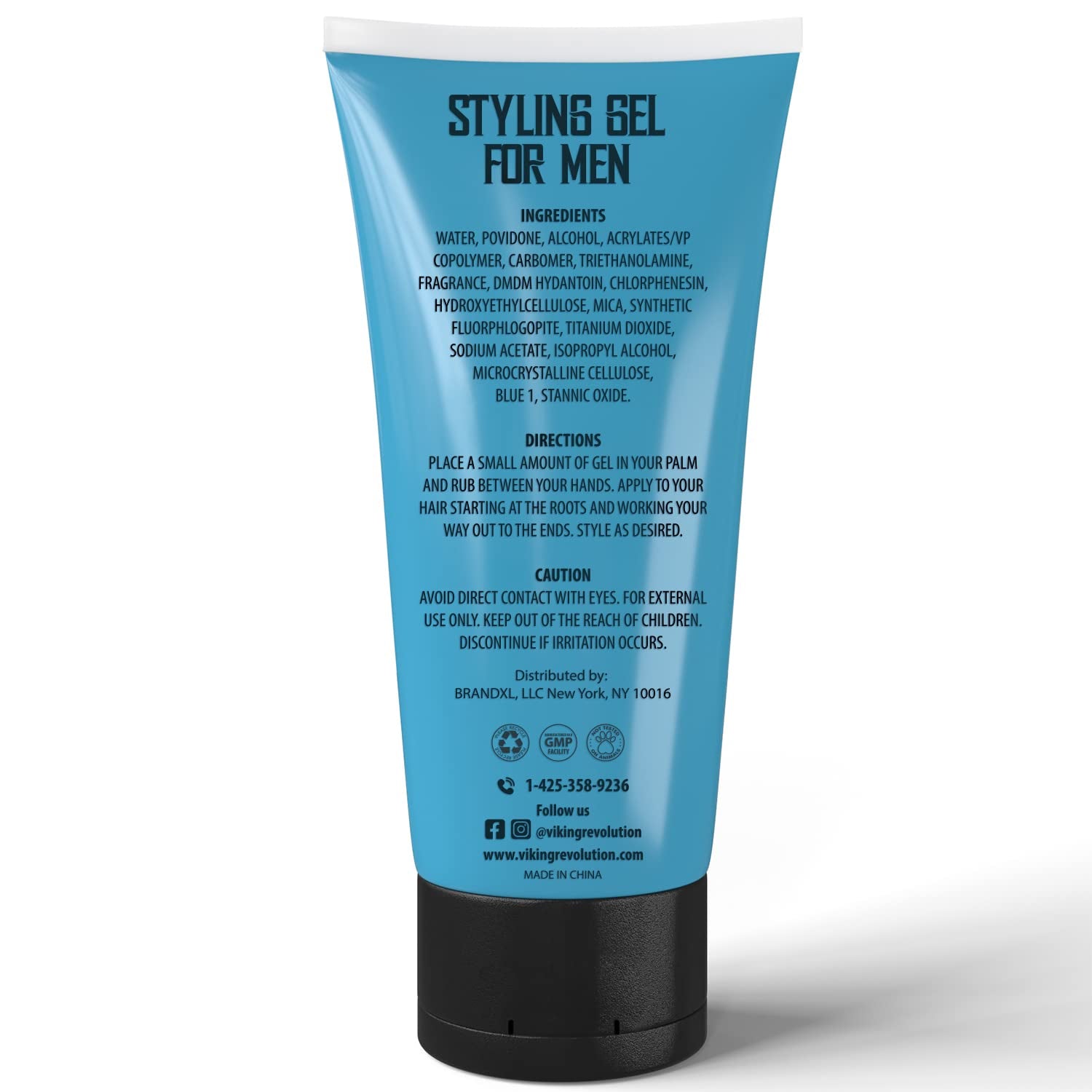 Hair Gel for Men Strong Hold - Mens Hair Gel Extra Strength - Styling Gel for Hair Clear Hair Gel - Firm Hold Gel Hair High Shine Non-Flaking Curly Hair Gel (10Oz)