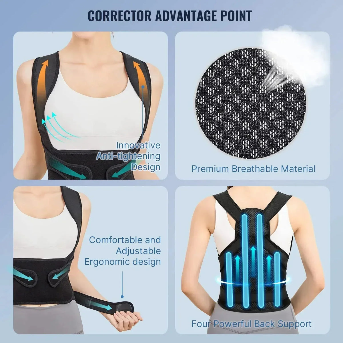 Posture & Back Support Corrector for Women and Men