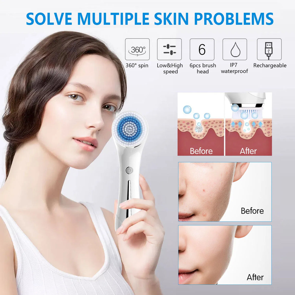 IPX7 Facial Cleansing Brush