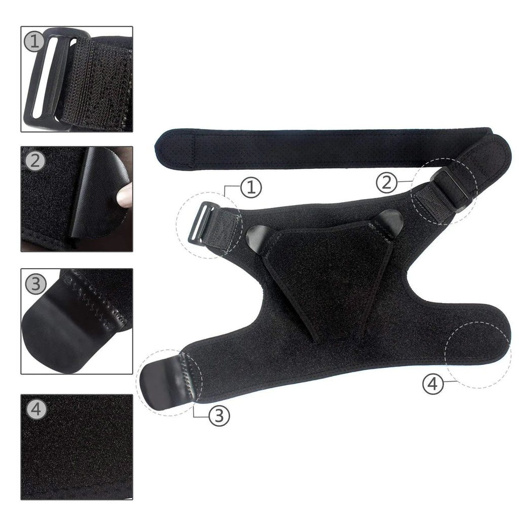 Adjustable Shoulder Brace for Men and Women for Torn Rotator Cuff, Arm Sling Shoulder Immobilizer Compression Sleeve