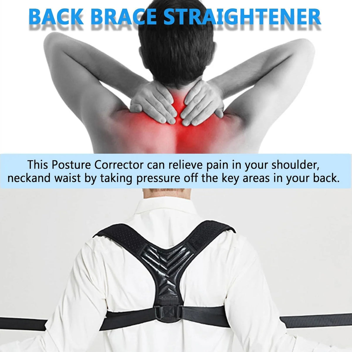 Posture Corrector Adjustable Back Brace for Women and Men