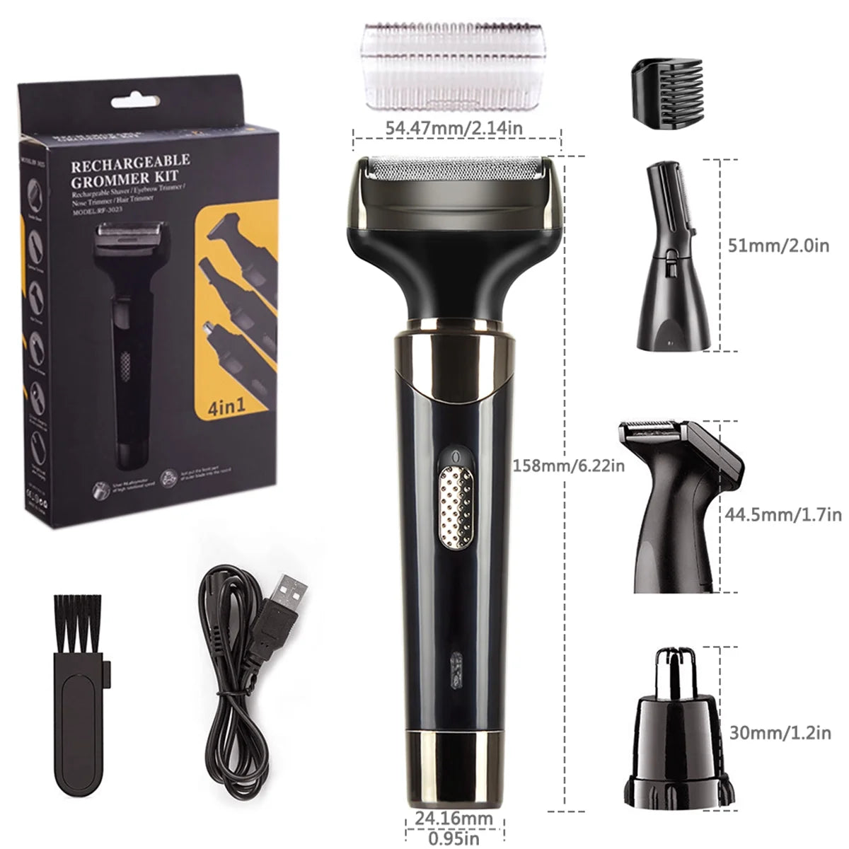 Electric Shaver for Men Women, 4 in 1 Rechargeable Razor Waterproof Painless Epi