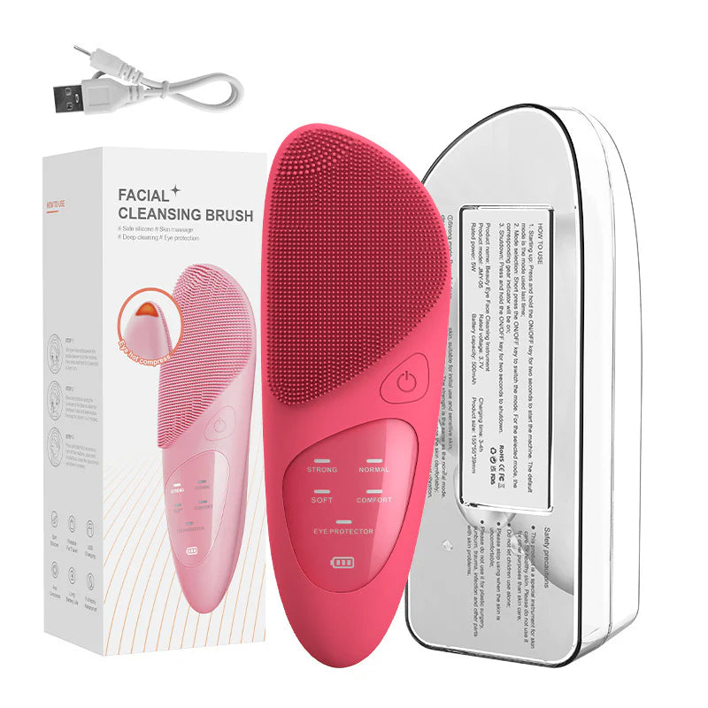 Wireless Electric Ultrasonic Silicone Facial Cleanser
