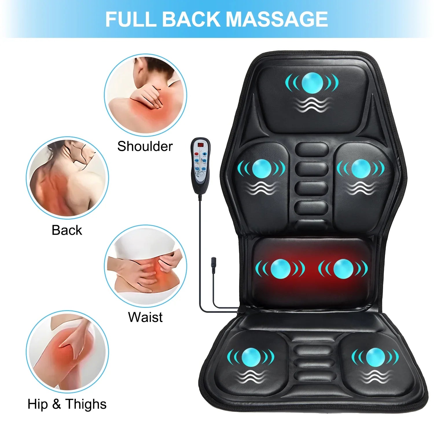 Heated Back Massager Seat Cushion