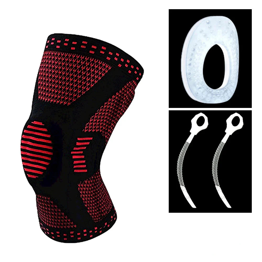 Red Adjustable Knee Sleeve Support